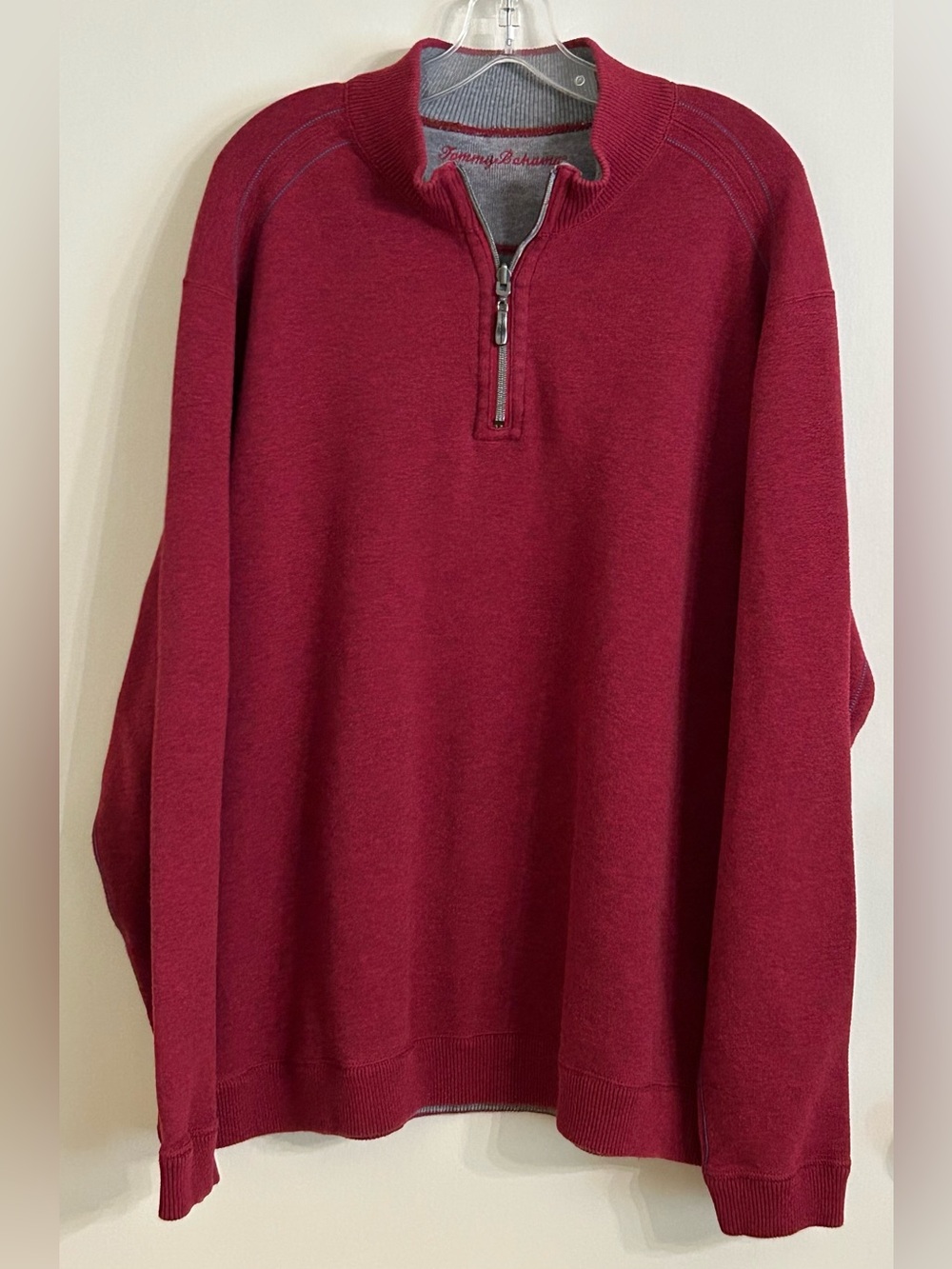 Tommy Bahama Men's Reversible Quarter-Zip Pullover - Red/Grey